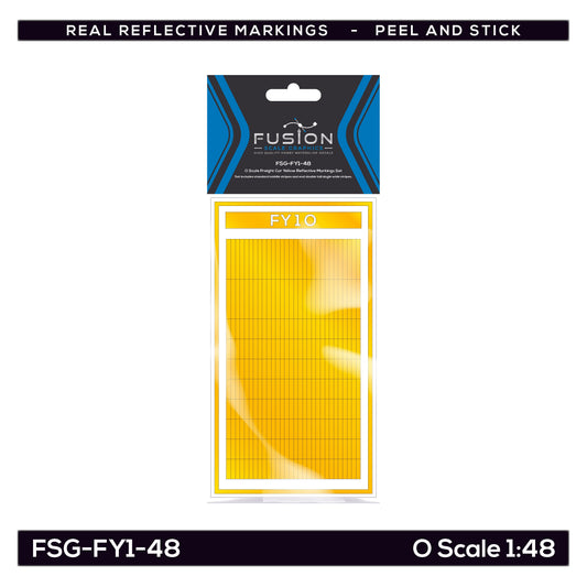 O Scale Railroad Freight Car Yellow Reflective Markings Set