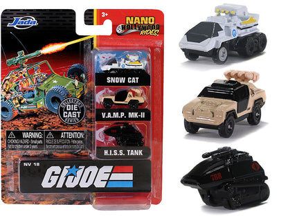 "G.I. Joe" 3 piece Set "Nano Hollywood Rides" Diecast Models by Jada  free shipping USA