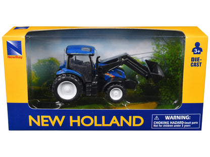 New Holland T6.175 Tractor with Front Loader Blue Diecast Model by New Ray  free shipping USA