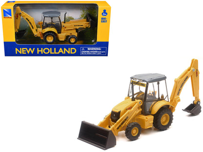 New Holland B110C Backhoe Loader Yellow Diecast Model by New Ray  free shipping USA
