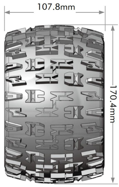 Louise RC MT-Pioneer Sport Compound 1/8 4.2 Monster Truck MFT Belted Tires, 0" & 1/2" Offset, LT3218X