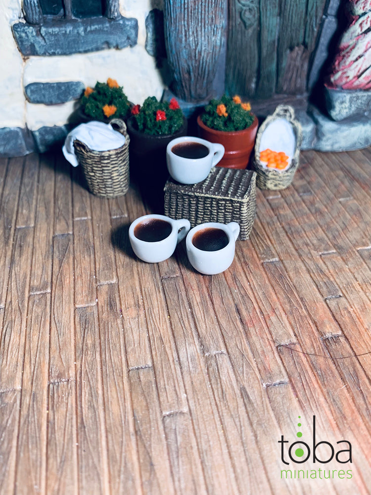 Toba Miniatures 1122 1/12 Scale Cups of Coffee (3)