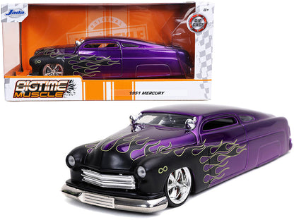 1951 Mercury Purple with Black Flames "Bigtime Muscle" 1/24 Diecast Model Car by Jada  free shipping USA