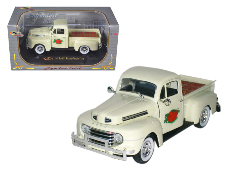 1949 Ford F-1 Delivery Pickup Truck Cream with Tomato Crates 1/32 Diecast Model Car by Signature Models  free shipping USA