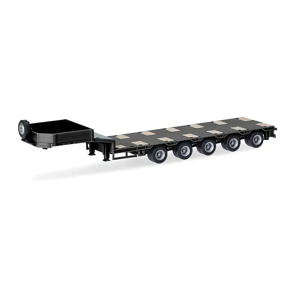 Herpa 76388 HO Scale Goldhofer Drop Deck 5-Axle Trailer - Assembled -- Maroon