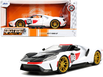 2021 Ford Gt #98 White "Heritage Edition" "Bigtime Muscle" Series 1/24 Diecast Model Car by Jada  free shipping USA