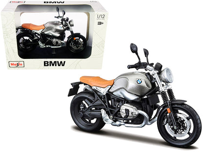 BMW R nineT Scrambler Meatllic Gray with Plastic Display Stand 1/12 Diecast Motorcycle Model by Maisto  free shipping USA