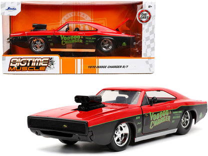 1970 Dodge Charger R/T "Voodoo Charger" Red and Black "Bigtime Muscle" Series 1/24 Diecast Model Car by Jada  free shipping USA