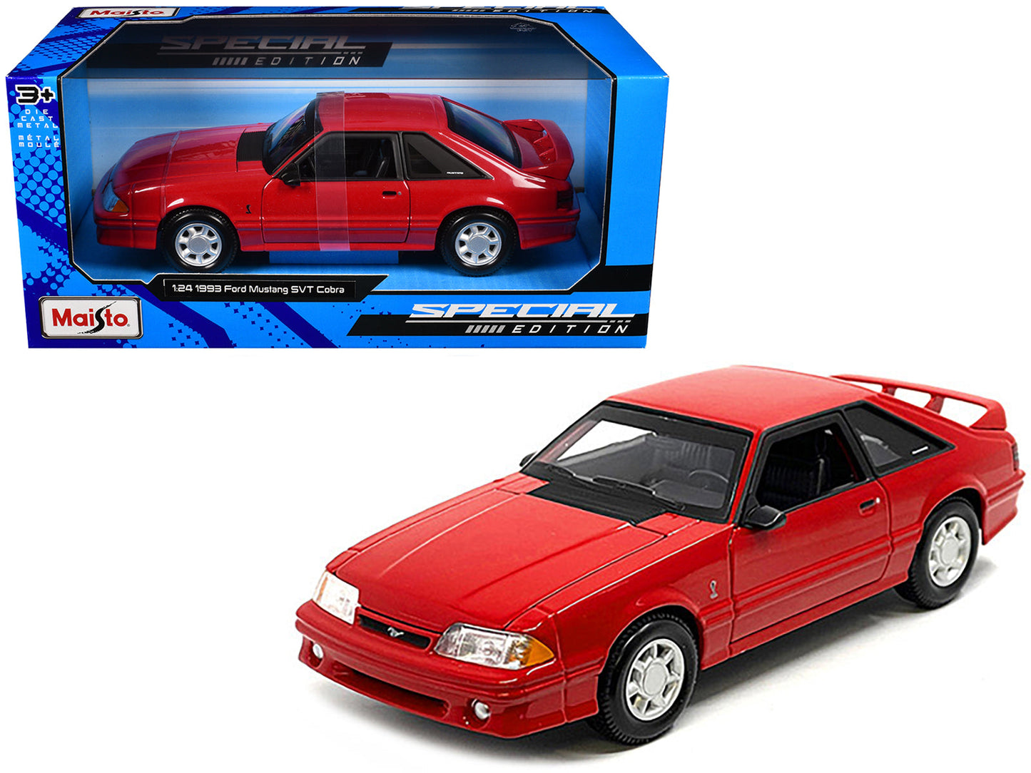1993 Ford Mustang SVT Cobra Red "Special Edition" Series 1/24 Diecast Model Car by Maisto  free shipping USA