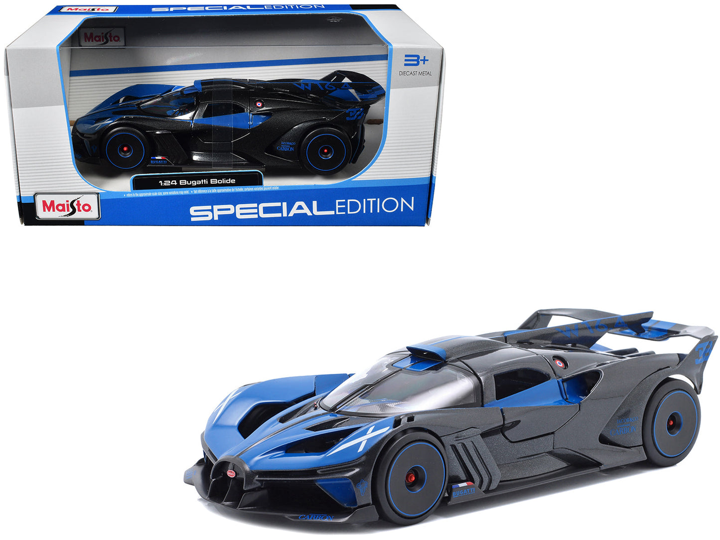 Bugatti Bolide Blue and Black Metallic "Special Edition" Series 1/24 Diecast Model Car by Maisto  free shipping USA
