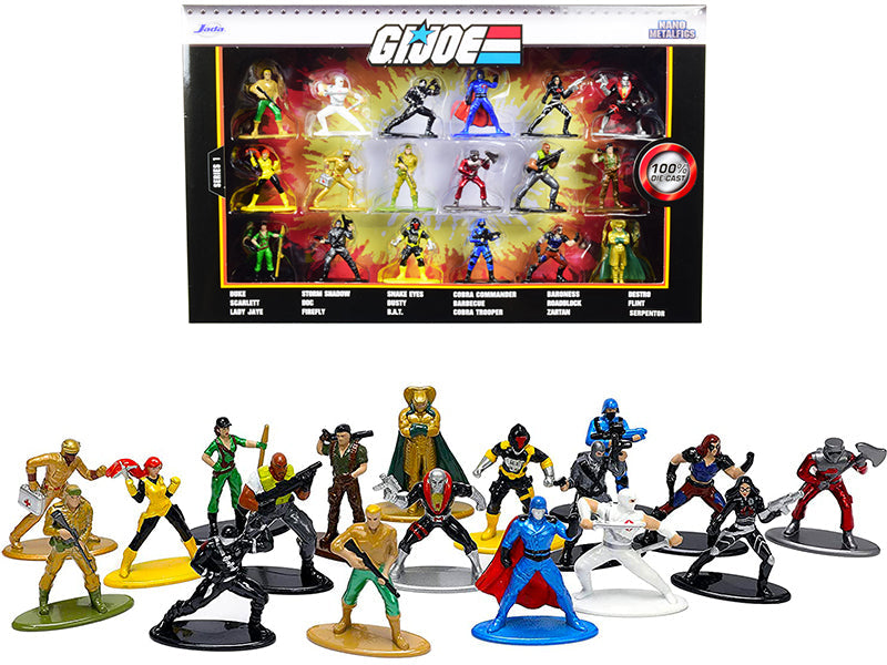 "G.I. Joe" Set of 18 Diecast Figurines "Nano Metalfigs" Series by Jada  free shipping USA
