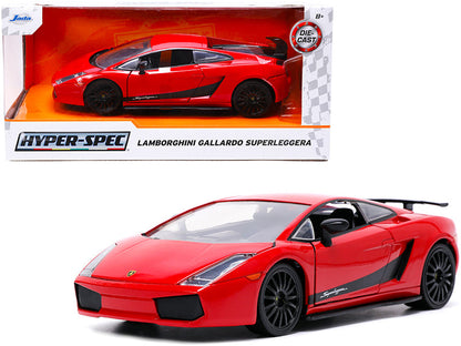 Lamborghini Gallardo Superleggera Red with Black Stripes "Hyper-Spec" Series 1/24 Diecast Model Car by Jada  free shipping USA
