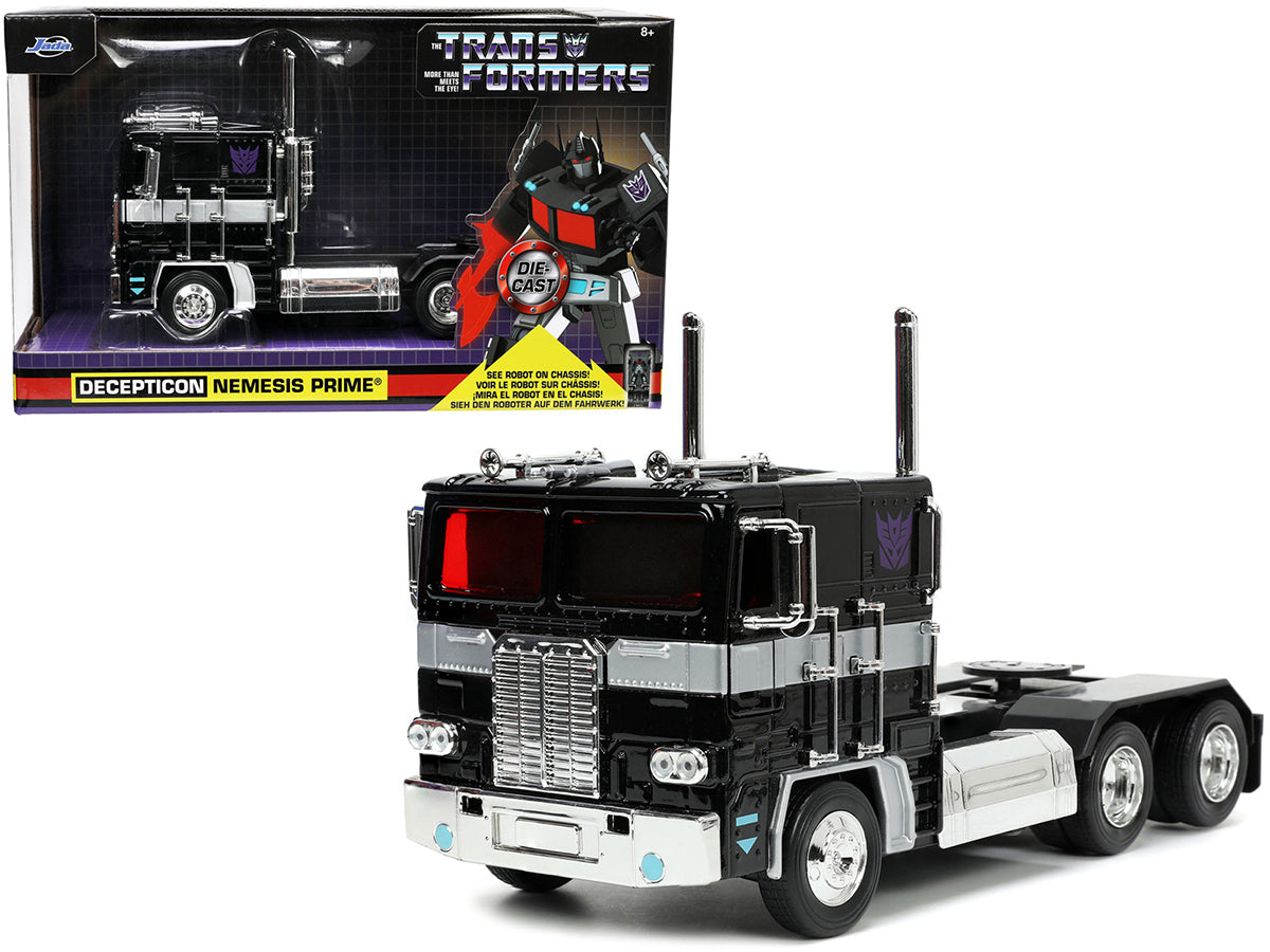Decepticon Nemesis Prime with Robot on Chassis "Transformers" TV Series "Hollywood Rides" Series 1/24 Diecast Model by Jada  free shipping USA