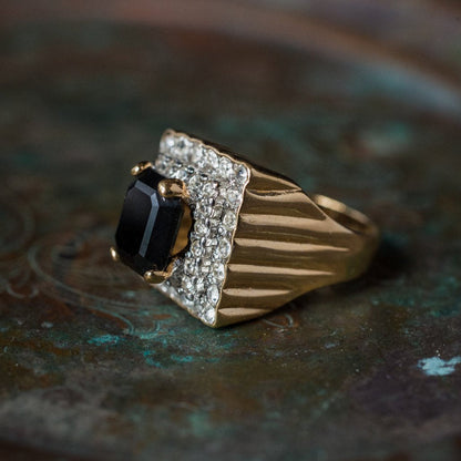 Vintage Austrian Crystal Cocktail Ring 18k Yellow or White Gold Electroplated Women's Birthstne RingMade in USA by PVD Vintage Jewelry