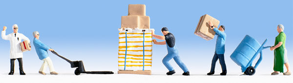 Noch 15038 HO Scale Warehouse Workers w/Accessories
