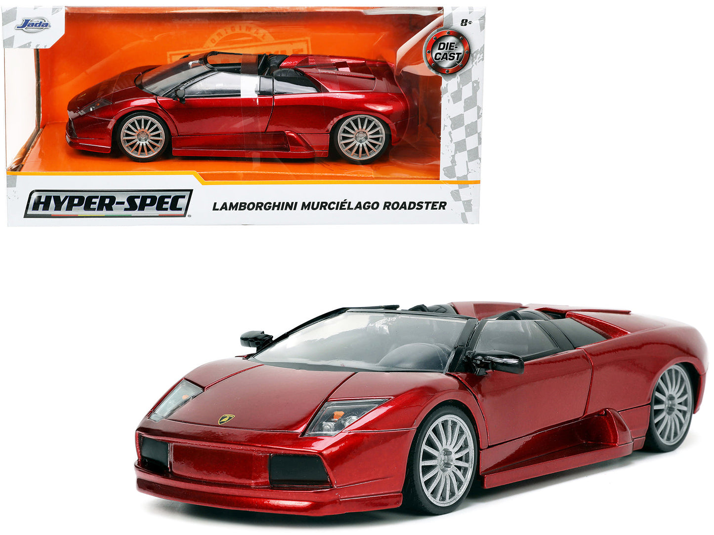 Lamborghini Murcielago Roadster Red Metallic "Hyper-Spec" Series 1/24 Diecast Model Car by Jada  free shipping USA