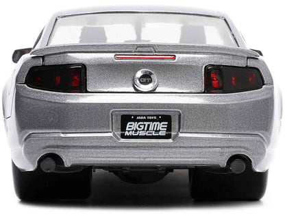 2010 Ford Mustang GT Gray Metallic with Flames "Ford Motor Company" "Bigtime Muscle" Series 1/24 Diecast Model Car by Jada