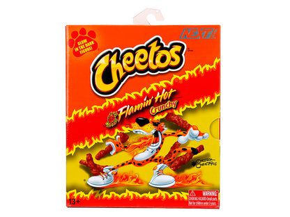 Chester Cheetah 5.5" Glow-in-the-Dark Figure with Accessories and Alternate Head and Hands "Flamin' Hot Cheetos Crunchy" Model by Jada  free shipping USA
