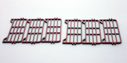 3D To Scale 64-318-R 1/64 Corral Panels 12 ft, Red Set of 6