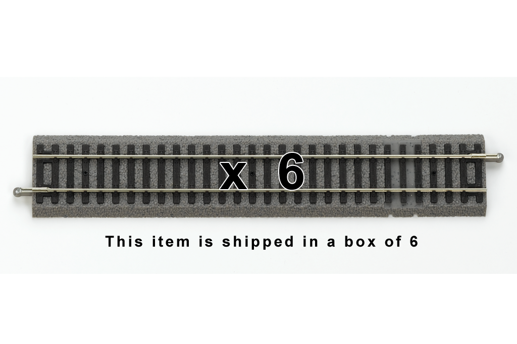 Piko 55406 HO Scale Roadbed Straight for Power Clip, Box of 6