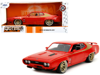 1972 Plymouth GTX Red with Gold Graphics "Bigtime Muscle" Series 1/24 Diecast Model Car by Jada  free shipping USA