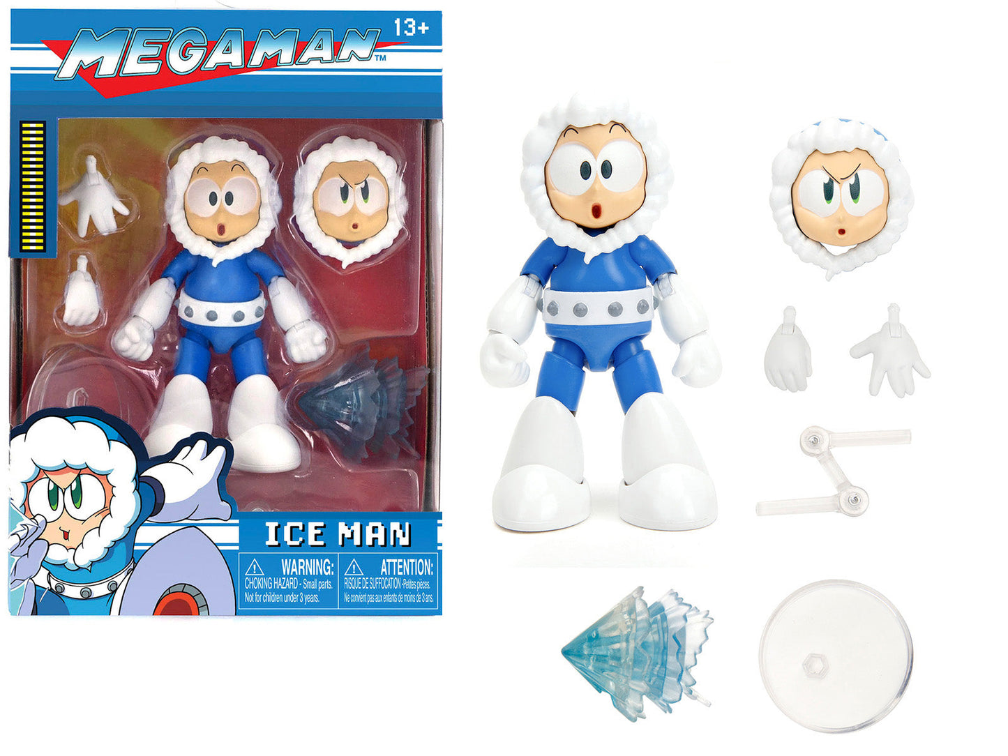 Ice Man 4" Moveable Figure with Accessories and Alternate Head and Hands "Mega Man" (1987) Video Game model by Jada  free shipping USA