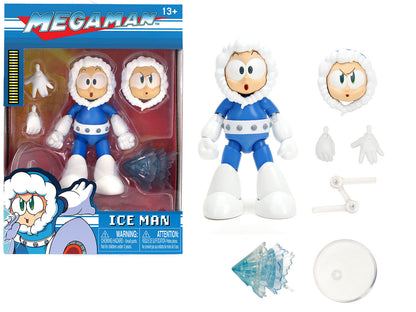 Ice Man 4" Moveable Figure with Accessories and Alternate Head and Hands "Mega Man" (1987) Video Game model by Jada  free shipping USA