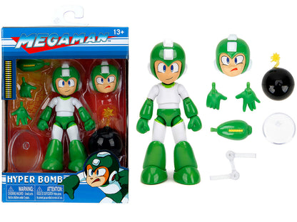 Hyper Bomb 4.5" Moveable Figure with Accessories and Alternate Head and Hands "Mega Man" (1987) Video Game Model by Jada  free shipping USA