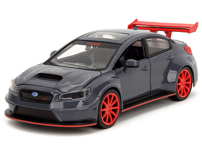 2016 Subaru WRX STI Widebody Dark Blue and Yuji Itadori Diecast Figure "Jujutsu Kaisen" (2020-2023) TV Series "Anime Hollywood Rides" Series 1/24 Diecast Model Car by Jada