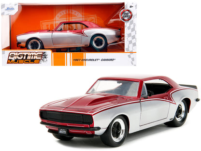 1967 Chevrolet Camaro Candy Red and Silver Metallic "Bigtime Muscle" Series 1/24 Diecast Model Car by Jada  free shipping USA