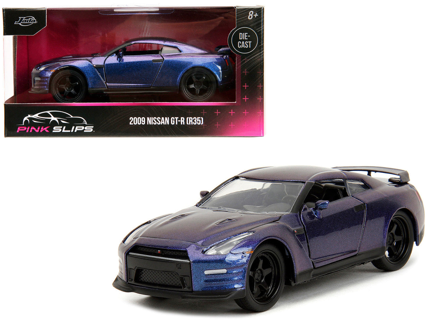 2009 Nissan GT-R (R35) Purple Metallic "Pink Slips" Series 1/32 Diecast Model Car by Jada  free shipping USA