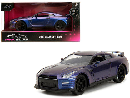 2009 Nissan GT-R (R35) Purple Metallic "Pink Slips" Series 1/32 Diecast Model Car by Jada  free shipping USA