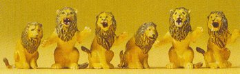 Preiser 20381 HO Scale Animals Performing Lions - Seated pkg(3)