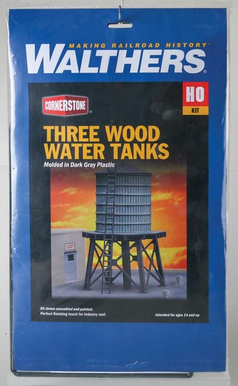 Walthers 933-3507 Wooden Water Tank pkg(3) Model Kit