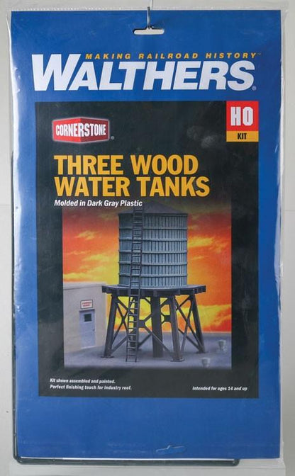 Walthers 933-3507 Wooden Water Tank pkg(3) Model Kit