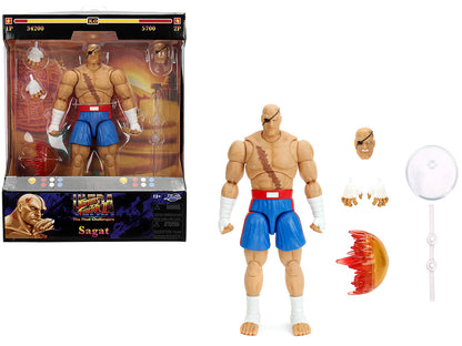 Sagat 7.5" Moveable Figure with Accessories and Alternate Head and Hands "Ultra Street Fighter II: The Final Challengers" (2017) Video Game Model by Jada  free shipping USA