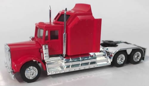 Herpa 35235 HO Scale American Trucks Kenworkth W-900 3-Axle Conventional Tractor -- With 60" Aerodyne Sleeper & Extended Chassis (painted)