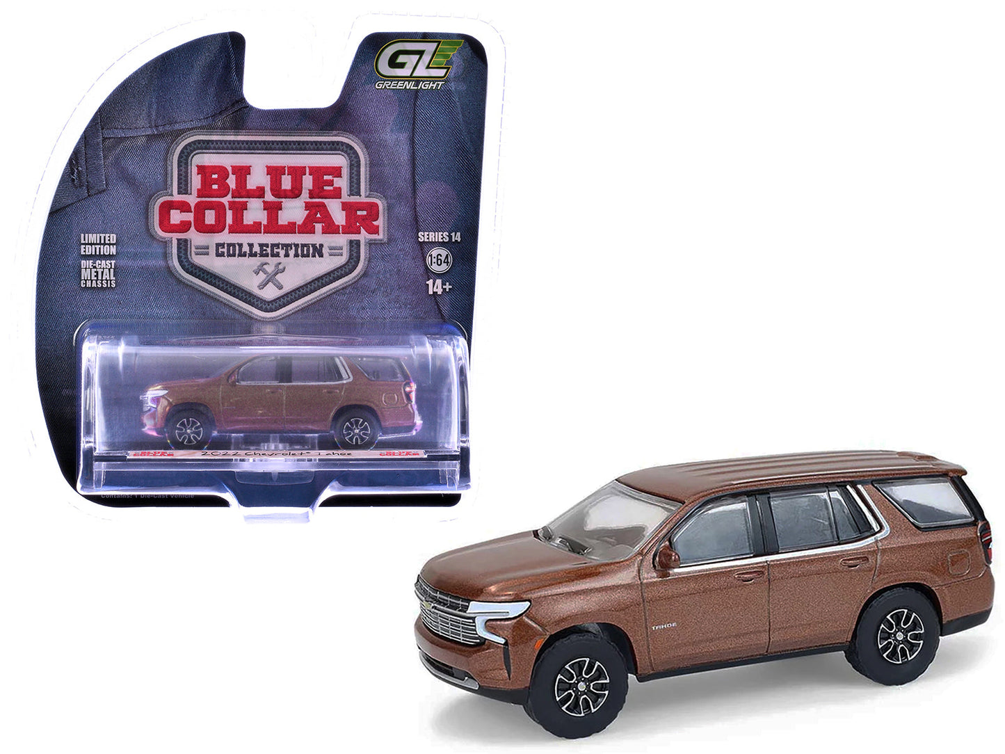 2022 Chevrolet Tahoe Auburn Metallic "Blue Collar Collection" Series 14 1/64 Diecast Model Car by Greenlight  free shipping USA