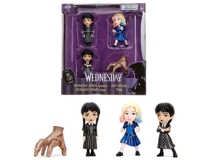 Set of 4 Diecast Figures "Wednesday" (2022-Current) TV Series "Metalfigs" Series Diecast Models by Jada  free shipping USA