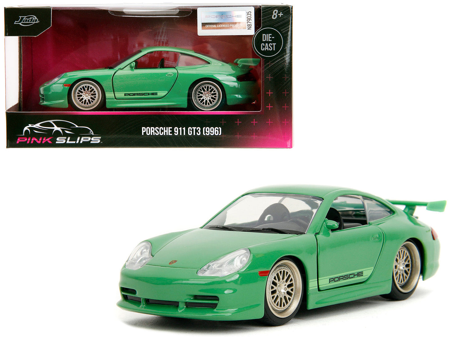 Porsche 911 GT3 (996) Green "Pink Slips" Series 1/32 Diecast Model Car by Jada  free shipping USA