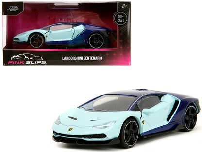 Lamborghini Centenario Light Blue and Purple "Pink Slips" Series 1/32 Diecast Model Car by Jada  free shipping USA