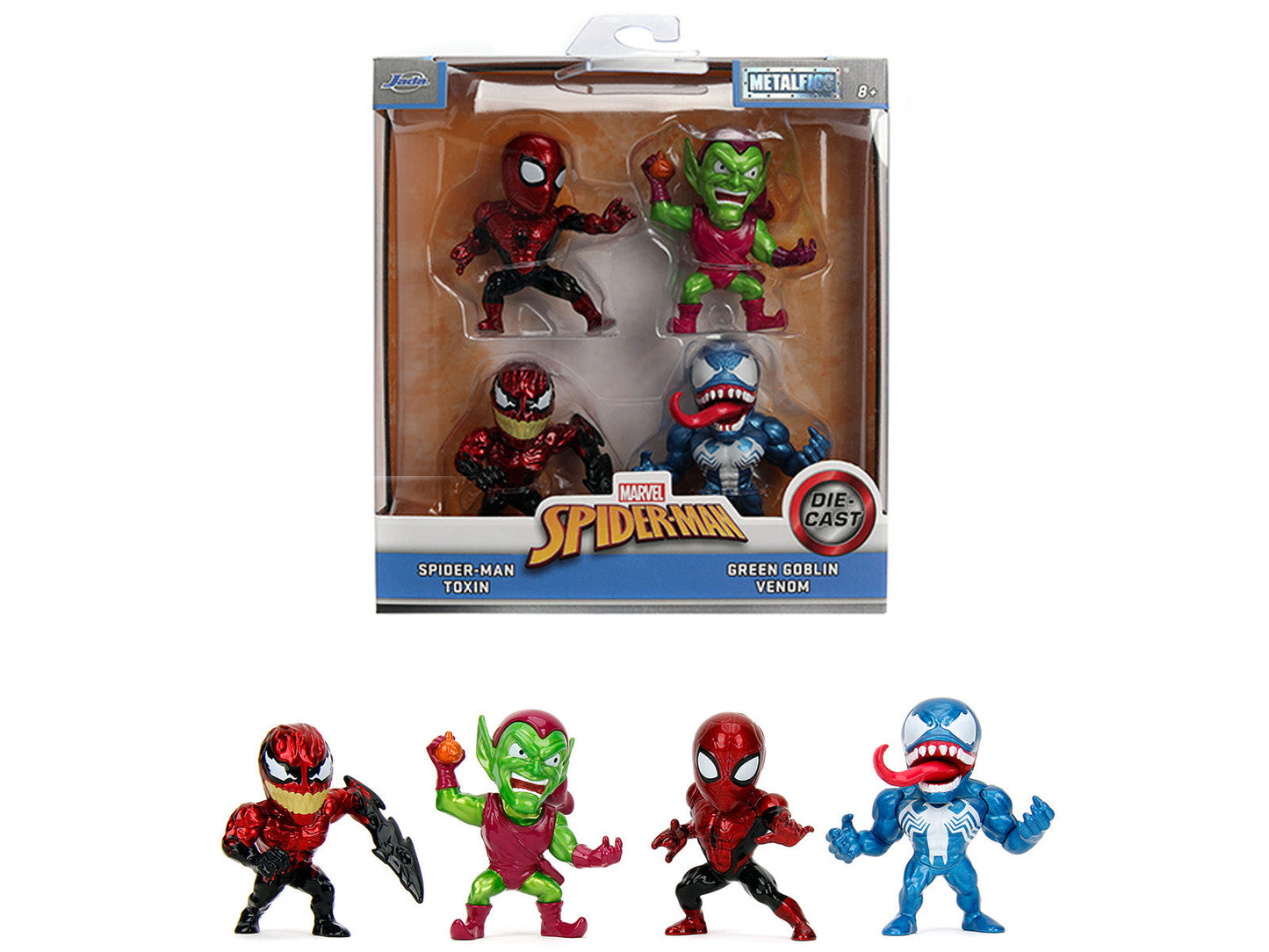 Set of 4 Diecast Figures "Spider-Man" "Metalfigs" Series Diecast Models by Jada  free shipping USA