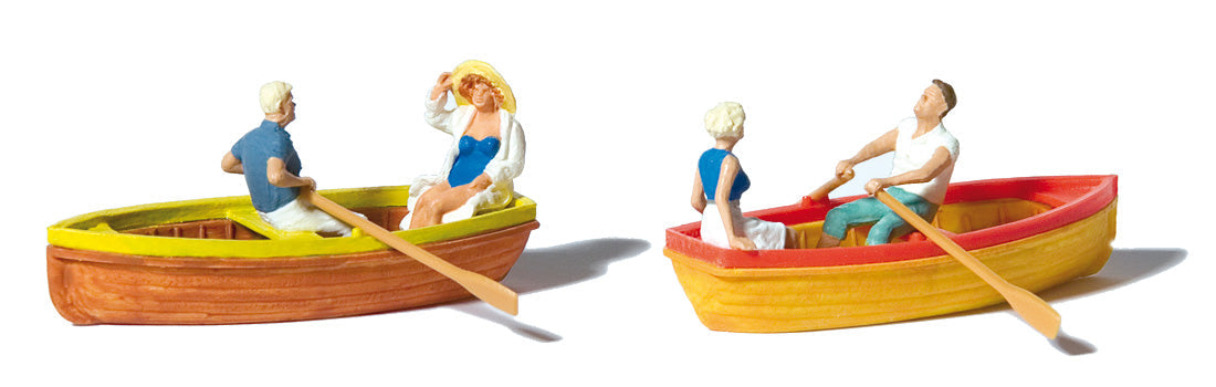 Preiser 10686 HO Scale Rowboats with Figures Set
