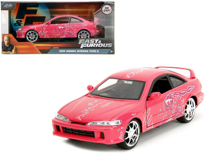 1995 Honda Integra Type R Pink with Graphics "Fast & Furious Remix" Series 1/24 Diecast Model Car by Jada  free shipping USA