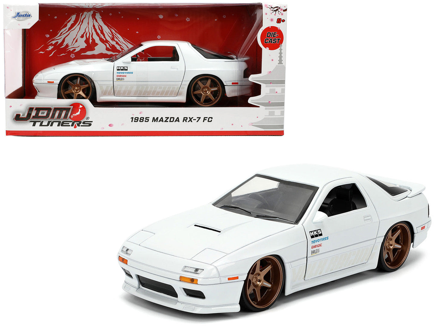 1985 Mazda RX-7 White "JDM Tuners" Series 1/24 Diecast Model Car by Jada  free shipping USA