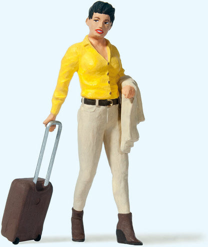 Preiser 45525 G Scale Contemporary Woman Traveler with Suitcase