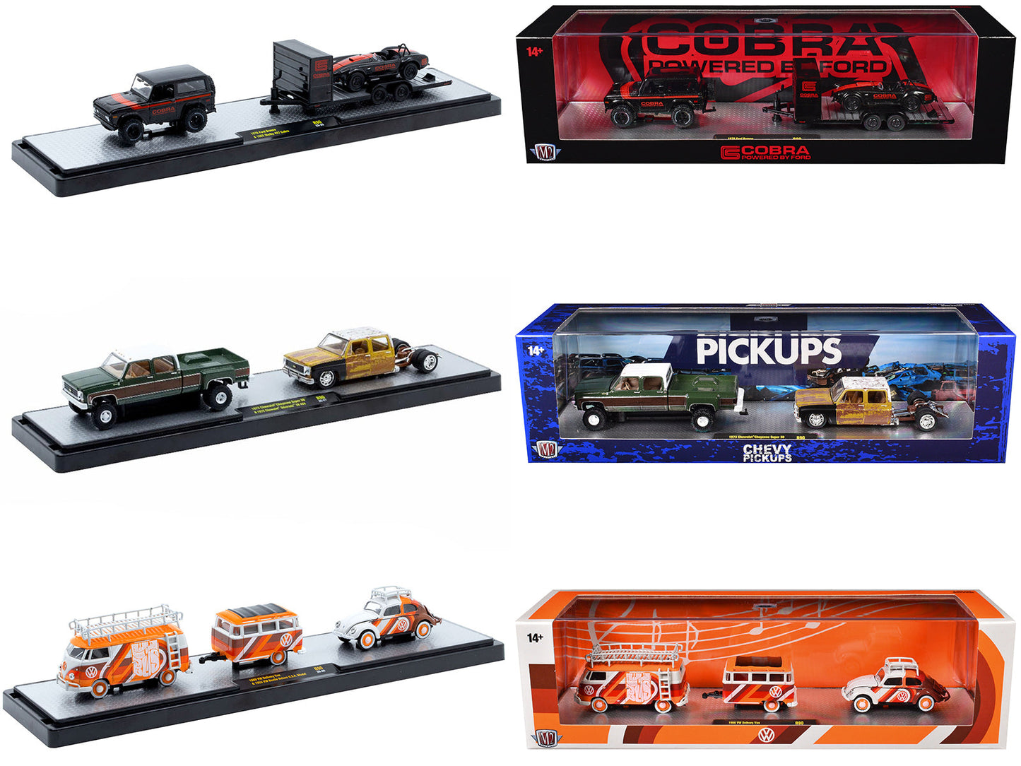 Auto Haulers Set of 3 Trucks Release 90 Limited Edition to 8000 pieces Worldwide 1/64 Diecast Models by M2 Machines  free shipping USA