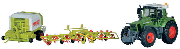 Kibri 12233 1/87 Fendt Tractor, Claas Hay Rake & Baler Model Kit