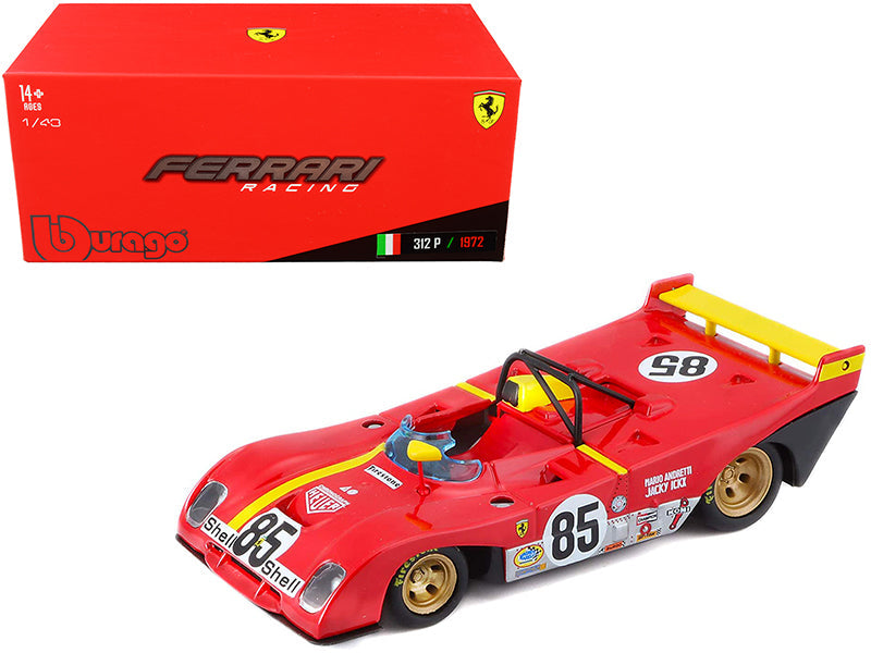 Ferrari 312P #85 Jacky Ickx - Mario Andretti 6 Hours of Watkins Glen (1972) 1/43 Diecast Model Car by Bburago  free shipping USA