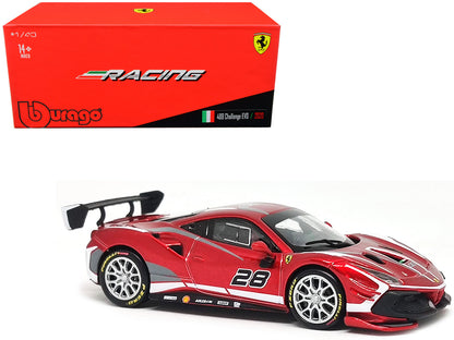 2020 Ferrari 488 Challenge EVO #28 Red with Graphics "Racing" Series 1/43 Diecast Model Car by Bburago  free shipping USA